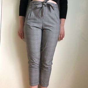 Tie Up Plaid Zara Dress Pants